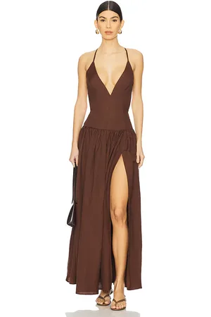 Tularosa Saylor Maxi Dress in - Chocolate. Size L (also in M, S, XL, XS, XXS).