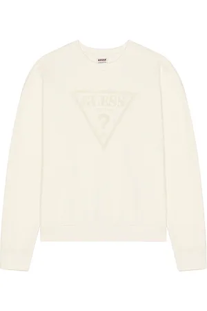 Guess Vintage Triangle Crew Neck Sweatshirt in - Cream. Size L (also in M, S, XL/1X, XS).