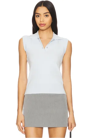 REMAIN Knit Polo Top in - Blue. Size 32 (also in 34, 36, 38).