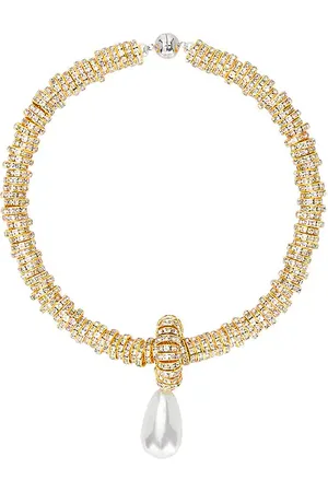 Julietta Pearl Drop Necklace in - Metallic . Size all.
