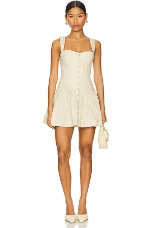 Tularosa Allie Mini Dress in - Beige. Size L (also in XL, XS, XXS).