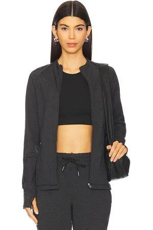 Varley Marja Zip Through Mid Layer Jacket in - Charcoal,Black. Size L (also in M, S, XL, XS).