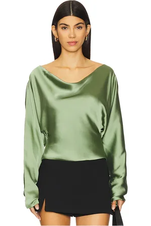 Norma Kamali Maria Dolman Top in - Sage. Size M (also in S, XL, XS).