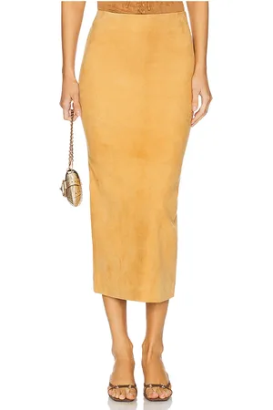 SPRWMN X REVOLVE Tube Skirt in - Mustard. Size L (also in M, S, XS).