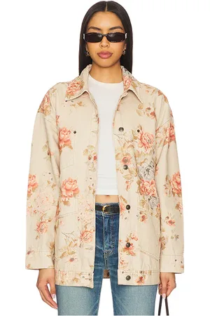 Free People X We The Free Avery Denim Jacket in - Cream. Size L (also in S, XL).