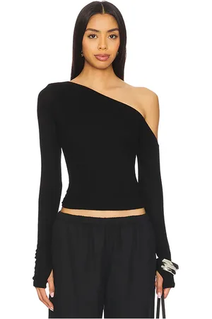 Michael Lauren Magdaleno Long Sleeve Asymmetrical Fitted Cold Shoulder Top in - . Size L (also in M, S, XL, XS).