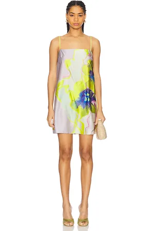 MISA Maxine Dress in - Green,Purple. Size M (also in S, XS).