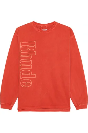 Rhude Logo Long Sleeve Tee in - Red. Size M (also in S).