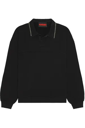 Pleasures Tweak Studded Polo Sweatshirt in - . Size L (also in M, XL/1X).