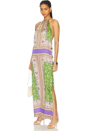 MISA Samantha Dress in - Green,Purple. Size L (also in M, S).