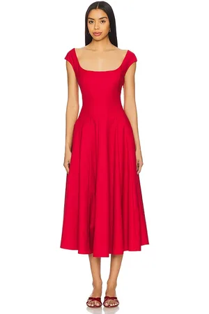 DANIELLE GUIZIO Leila Dress in - Red. Size M (also in XS).