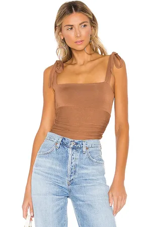 MAJORELLE Lauren Bodysuit in - Brown. Size L (also in M, S, XL, XS, XXS).