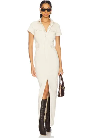 GOOD AMERICAN Fit For Success Maxi Dress in - Cream. Size L (also in M, S, XXXL/3X, XXXXL/4X).