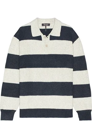 WAO Striped Long Sleeve Polo in - . Size S (also in XL/1X).