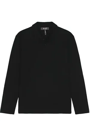 WAO The Textured Long Sleeve Polo in - . Size L (also in M, S, XL/1X).