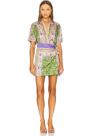 MISA Kezia Dress in - Green,Beige. Size S (also in XS).