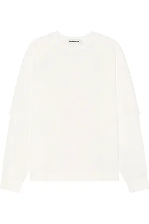 DARKPARK Troy Double Sleeve Tee in - White. Size L (also in M, XL).