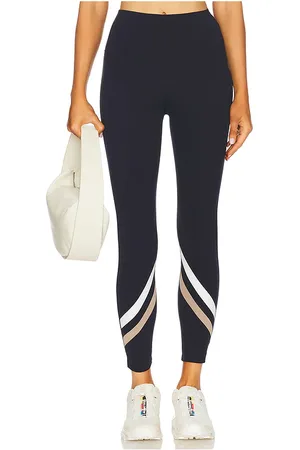 Splits59 Chevron Air Weight High Waist 7/8 Legging in - Navy. Size L (also in M, XS).