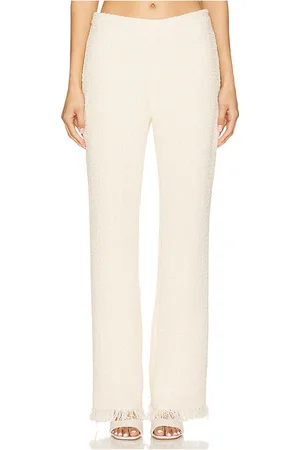SER.O.YA Shar Boucle Pant in - Cream. Size L (also in M, S, XS, XXS).