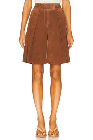 Ivy & Oak Lea Suede Leather Bermuda Shorts in - Brown. Size 34 (also in 36, 40).