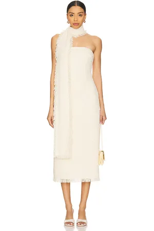SER.O.YA Lott Boucle Midi Dress in - Cream. Size L (also in M, S, XL, XS, XXS).