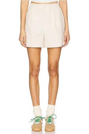 Varley Mariya Easy Pleat Short in - Cream. Size L (also in M, S, XL, XS).