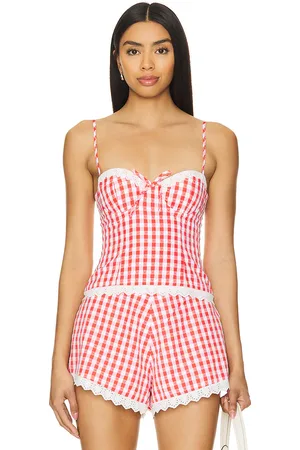 MAJORELLE Peggy Bustier Top in - Red. Size M (also in XL, XS).