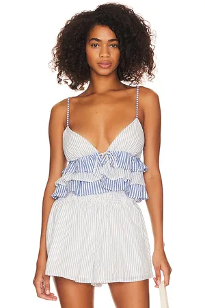 MAJORELLE Aruba Top in - Blue. Size L (also in M, S, XL, XS, XXS).