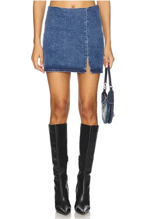 GOOD AMERICAN Denim Mini Skirt in - Blue. Size 16 (also in 00, 14, 18, 2, 22, 24, 4, 6, 8).
