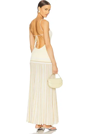 FAITHFULL THE BRAND Citara Maxi Dress in - Lemon. Size L (also in M, XL).
