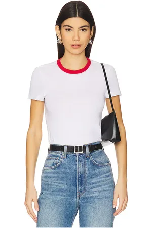 GRLFRND Crew Neck Short Sleeve Baby Tee in - White. Size L (also in M, S, XL, XS, XXS).