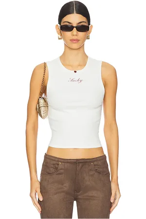 Frankies Bikinis X Bella Hadid Reno Rib Tank in - White. Size M (also in L).
