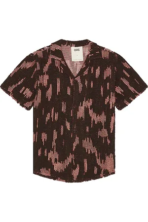 Oas Brink Cuba Crochet Shirt in - Brown. Size L (also in M, S, XL/1X).