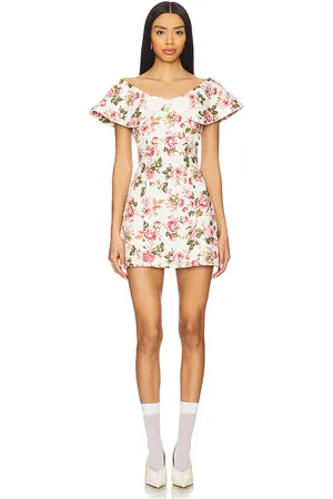 Tanner Fletcher Gretchen Wide Neck Mini Dress in - Pink. Size 0/XS (also in 1/S, 2/M, 3/L).