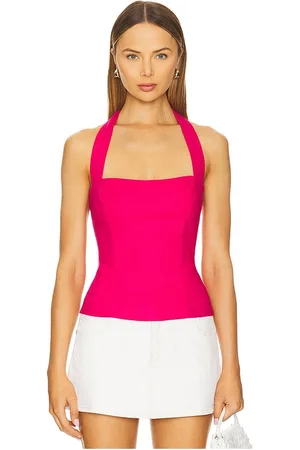 Bardot Raya Linen Halter Top in - Pink. Size 10 (also in 12, 6, 8).