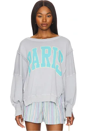 Free People Graphic Camden Sweatshirt in - Grey. Size L (also in M, S, XL, XS).