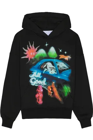JUNGLES All Good Airbrush Hoodie in - . Size L (also in M, XL/1X).