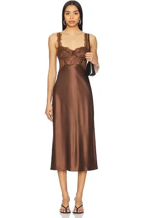 CAMI Nahida Dress in - Chocolate. Size 0 (also in 00, 10, 12, 2, 4, 8).