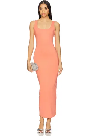 GOOD AMERICAN Scuba Modern Tank Maxi Dress in - Coral. Size L (also in M, S, XS, XXL/2X, XXXL/3X, XXXXL/4X).