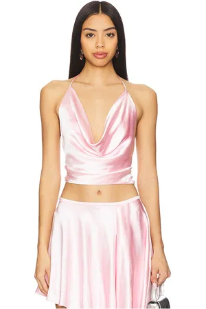 Bardot Andreama Satin Halter Top in - Blush. Size 10 (also in 12, 4, 6, 8).