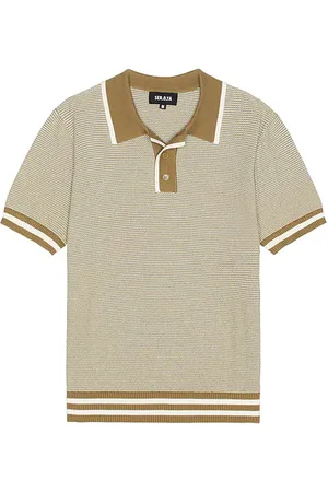 SER.O.YA Ethan Knit Polo in - Green. Size M (also in S, XL/1X).
