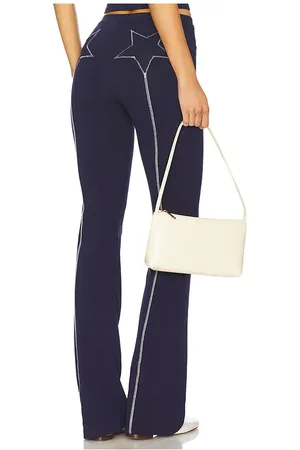 Frankies Bikinis X Bella Hadid Dreamer Pant in - Navy. Size L (also in M, S, XL, XS).
