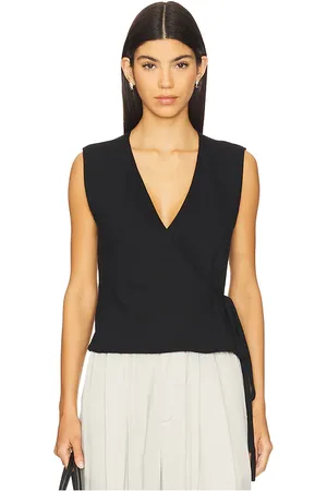 Leset Lauren Sleeveless Wrap Top in - . Size L (also in M, S, XL, XS).