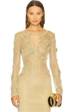 Cult Gaia Kash Knit Cardigan in - Metallic . Size M (also in XS).
