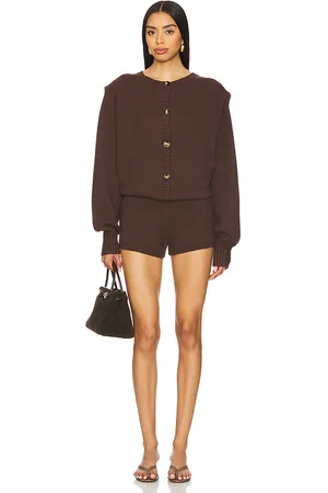 SER.O.YA Sable Romper in - Brown. Size L (also in M, S, XL).