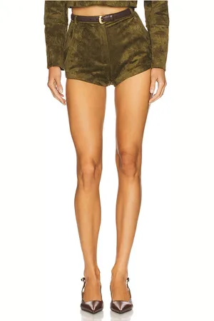 Amanda Uprichard X REVOLVE Kelso Suede Short in - Olive. Size L (also in M, S, XL, XS).