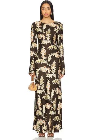 FAITHFULL THE BRAND Faroe Maxi Dress in - Brown. Size L (also in M, S, XL, XS).