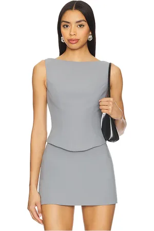 Amanda Uprichard X REVOLVE Ines Top in - Grey. Size L (also in S, XL, XS).