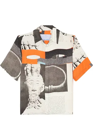 JUNGLES Prehistoric Button Up Shirt in - Grey. Size M (also in XL/1X).