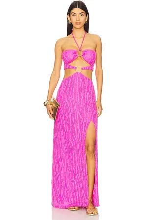 Luli Fama Double Loop Bandeau Long Dress in - . Size L (also in M, S, XS).